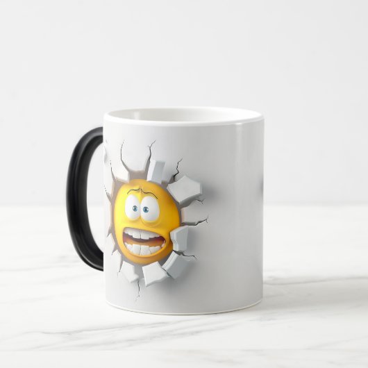 Face Emoticon Break Through Verwandlungstasse (Vorderseite Links)