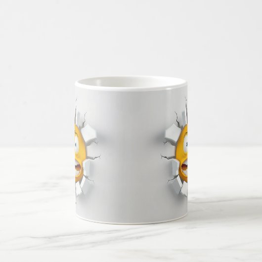 Face Emoticon Break Through Verwandlungstasse (Mittel)