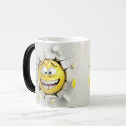 Face Emoticon Break Through Verwandlungstasse (Vorderseite Links)