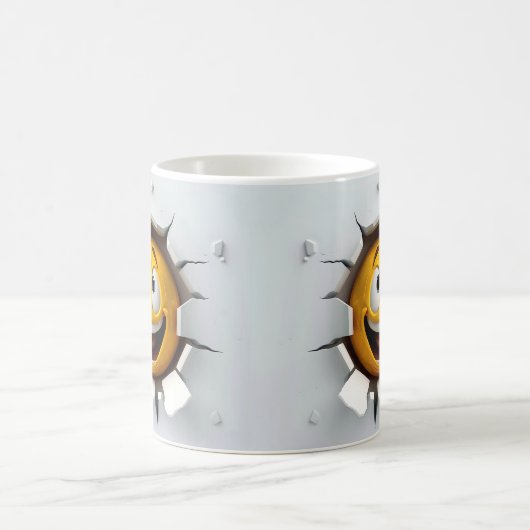 Face Emoticon Break Through Verwandlungstasse (Mittel)