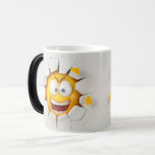 Face Emoticon Break Through Verwandlungstasse (Vorderseite Links)