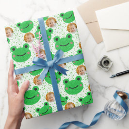 Face Foto Frog Thema Geschenkpapier