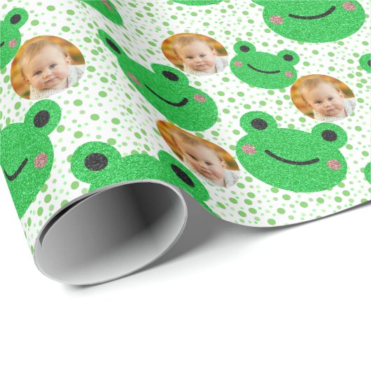 Face Foto Frog Thema Geschenkpapier (Rolleneckpunkt)
