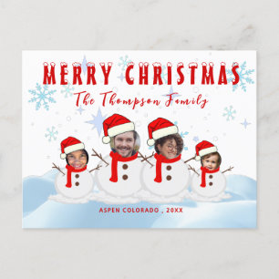 Face Foto Funny Christmas Family Postkarte