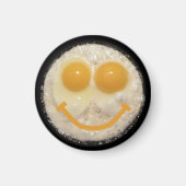 Face Fried Egg Face Button Magnet (Vorne)