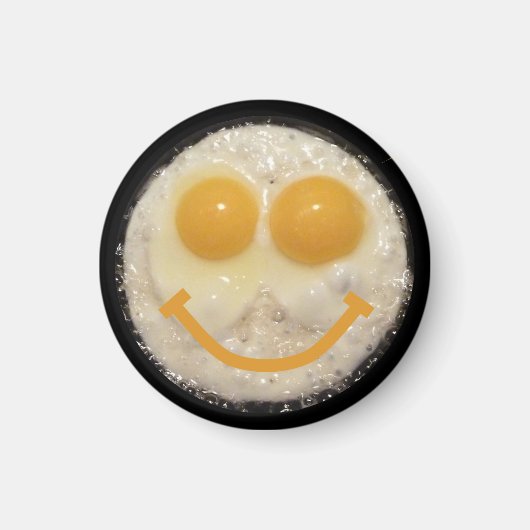 Face Fried Egg Face Button Magnet (Vorne)