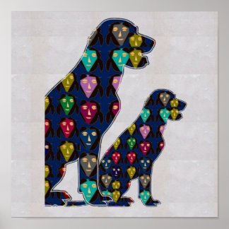 FACE gemalt LABRADOR Hundeltier NavinJOSHI NVN109 Poster