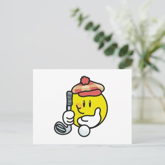 Face Golf T - Shirt und Geschenke Postkarte (Stehend Vorderseite)