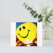 Face Hot Air Ballon Postkarte (Stehend Vorderseite)