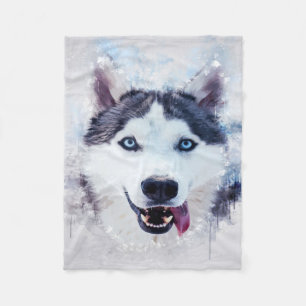 Face Husky Geschenkliebhaber  Eigenhändlerin Fleecedecke