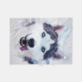 Face Husky Gift Liebhaber | Funny Gifts Husky Eige Fleecedecke (Vorderseite (Horizontal))