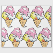 Face Ice Cream Geschenkpapier (Flach)