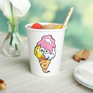 Face Ice Cream Pappbecher