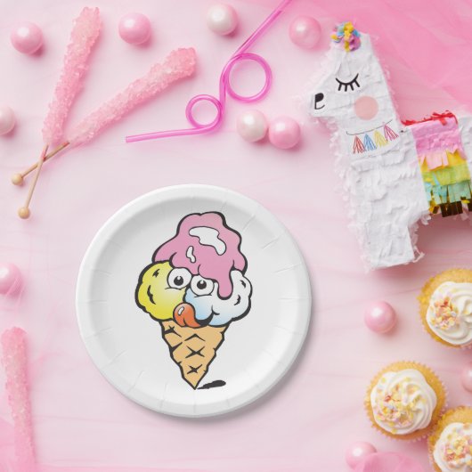 Face Ice Cream Pappteller (Party)