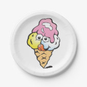 Face Ice Cream Pappteller (Vorderseite)
