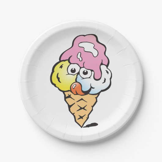 Face Ice Cream Pappteller (Vorderseite)