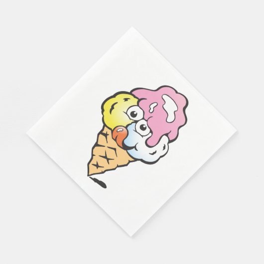 Face Ice Cream Serviette (Ecke)