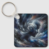 face in clouds Surreal Fantasy Art Schlüsselanhänger (Vorderseite)