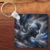 face in clouds Surreal Fantasy Art Schlüsselanhänger (Vorderseite)