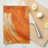 Face in Orange Artsy Abstract Kitchen Towel Geschirrtuch (Viertel Falte)