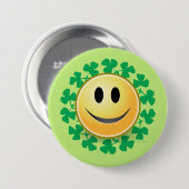 Face Kleeblatt St Patricks Day Button (Vorne & Hinten)