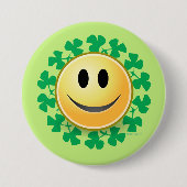 Face Kleeblatt St Patricks Day Button (Vorderseite)