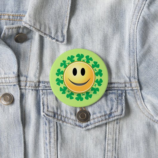 Face Kleeblatt St Patricks Day Button (Beispiel)