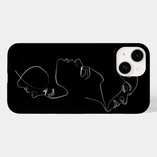 Face Line Art Minimalistische ästhetische Kunstwer Case-Mate iPhone Hülle (Rückseite (Horizontal))