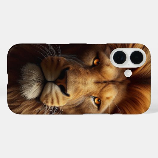 Face lion iPhone 16 case (Rückseite (Horizontal))
