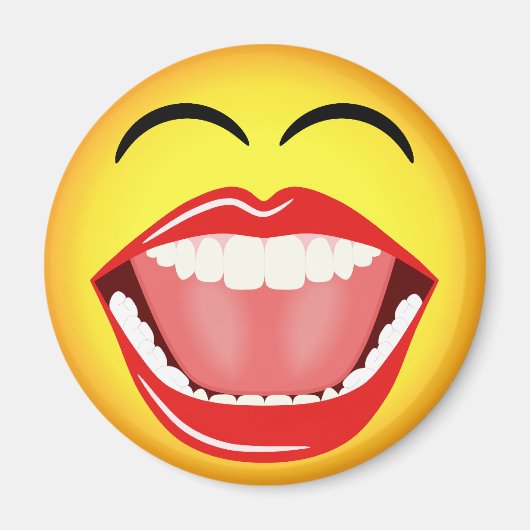Face LOL Spaß Laughing Funny Round Magnete Magnet (Vorne)