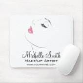 Face Long Lashes Lash Extensions Pink Lips Mousepad (Mit Mouse)