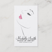 Face Long Lashes Lash Extensions Pink Lips Visitenkarte (Vorderseite)