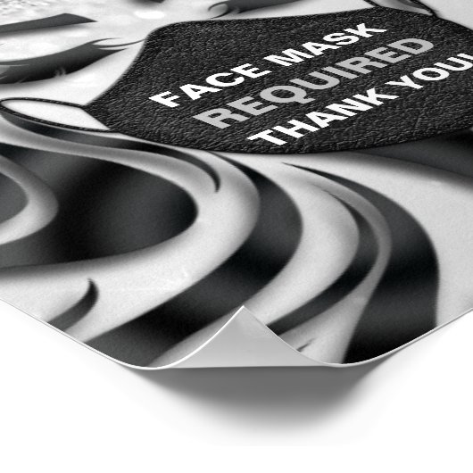 Face Mask Required Covid Eyelash Silver Gray Thank Poster (Ecke)