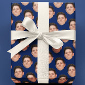 Face oder Pet Foto Navy Blue Gift Wrapping Paper Geschenkpapier