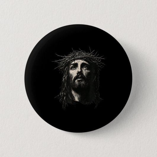 Face Of Jesus Christ Crown Of N Religious Christma Button (Vorderseite)