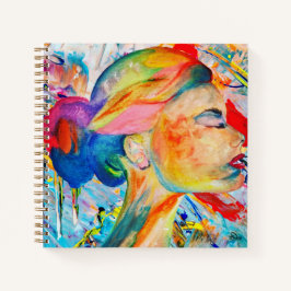 Face of Many Colors Spiral Notebook (8.5 x 8.5) Notizblock