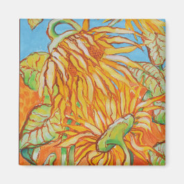 ''Face OFF''  Sunflowers by Bruce Tunis Magnet