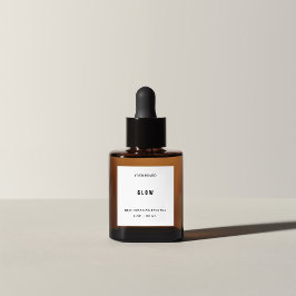 Face Oil Mini Dropper Flasche Quadratischer Aufkleber