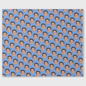 Face or Pet Photo Baby Blue Gift Wrapping Paper Geschenkpapier (Flach)