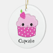 Face Pink Cupcake Keramikornament (Links)