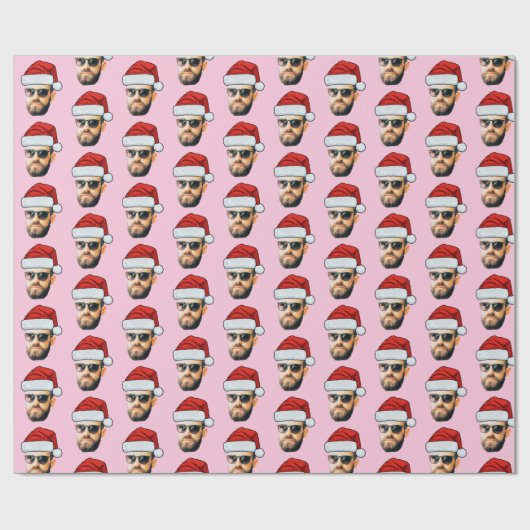 Face Santa Hat Christmas Gift Geschenkpapier (Flach)
