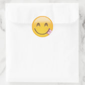 Face Savoring köstliche Lebensmittel Emoji Runder Aufkleber (Tasche)