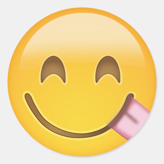 Face Savoring köstliche Lebensmittel Emoji Runder Aufkleber (Vorderseite)