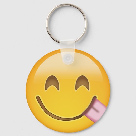 Face Savoring köstliche Lebensmittel Emoji Schlüsselanhänger (Vorderseite)