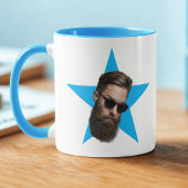 Face Star Funny Gift, Blue Star Face, Office-Gesch Tasse