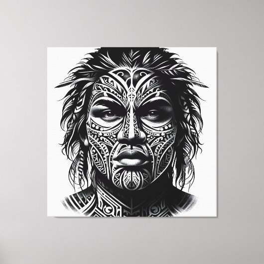 Face Tattoo Leinwanddruck (Vorderseite)