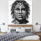 Face Tattoo Leinwanddruck (Insitu (Schlafzimmer))