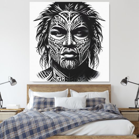 Face Tattoo Leinwanddruck (Insitu (Schlafzimmer))