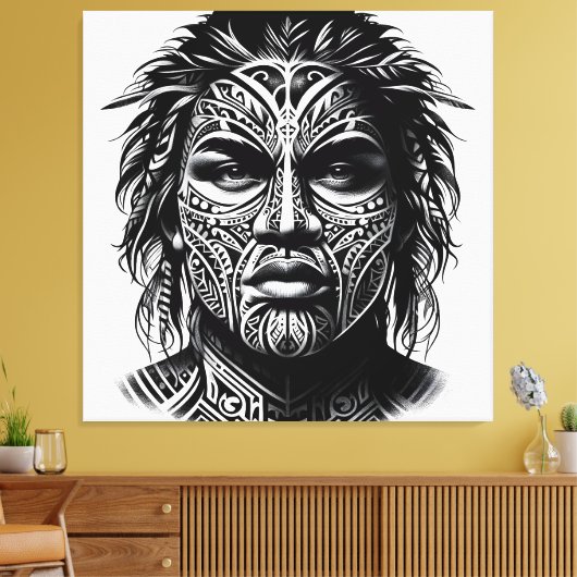 Face Tattoo Leinwanddruck (Insitu (Wohnzimmer))