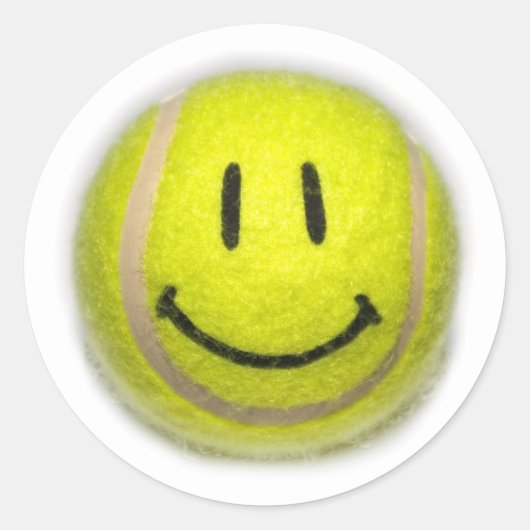 Face Tennis Ball Runder Aufkleber (Vorderseite)